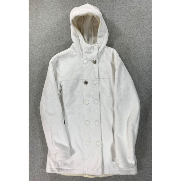 Mountain Hardwear Sherpa 3/4 Length‎ Hooded Jacket (Women's Large) White - Picture 1 of 16